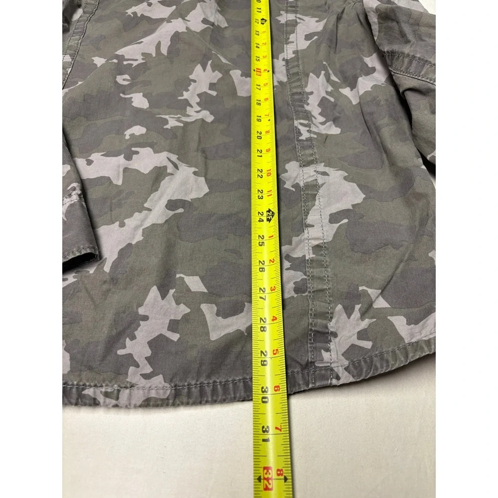 True Religion Luca Mens XL Camo Button‎ Down Shirt Grey Green Utility Military